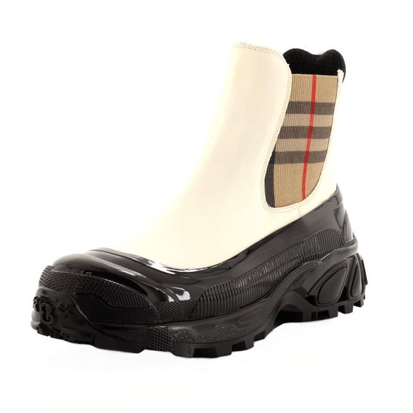 Burberry Shoes - Burberry Women's GH3 Story 26 Pull On Boots Leather and Rubber with Vintage Chec